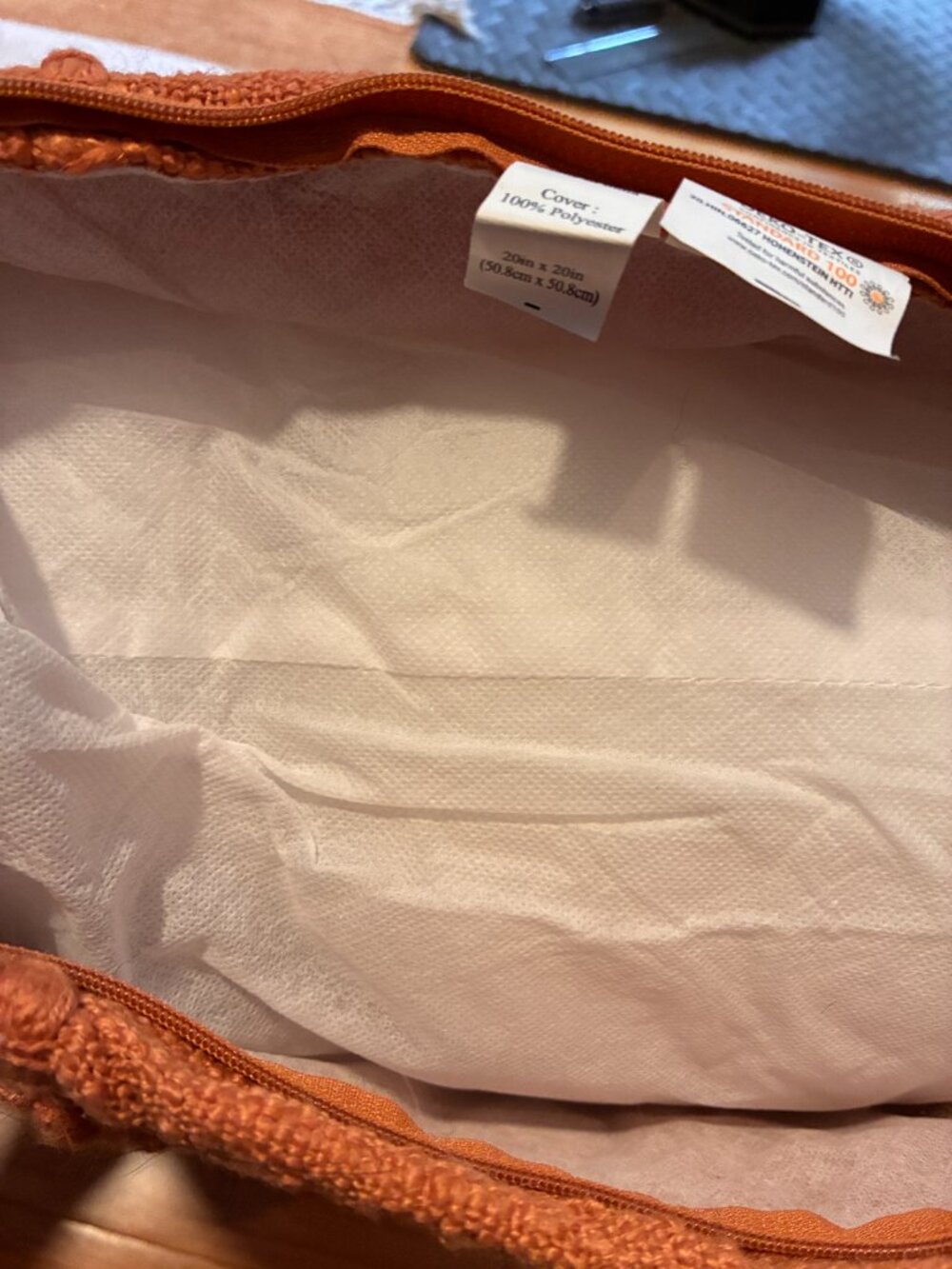 Coral Woven soft throw Pillow Cost Plus World Market boho summer vibes southwest - Picture 3 of 5